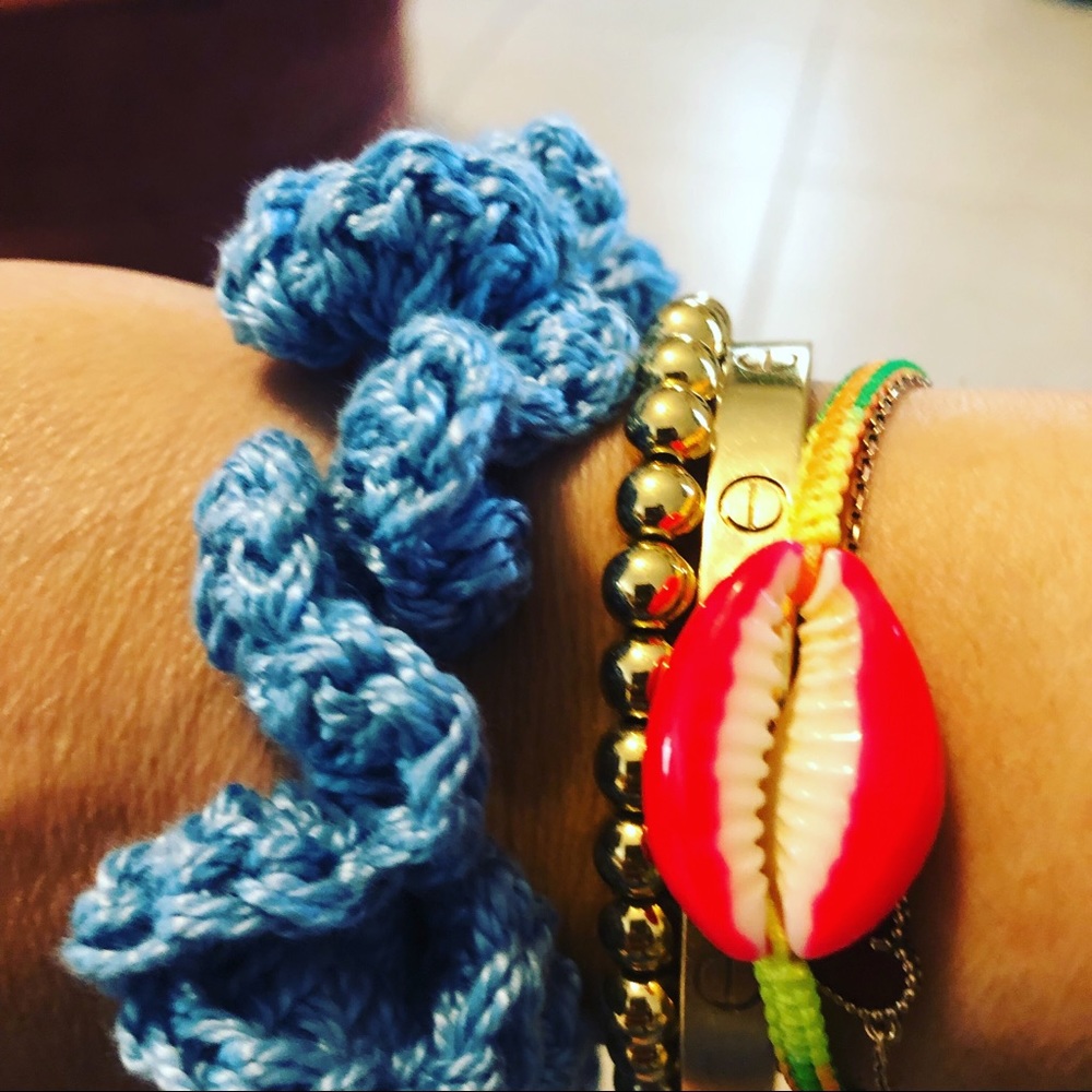 Crochet hair ties great for summer